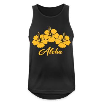 Fleur Hibiscus Aloha - Débardeur respirant Homme - noir - Devant - Nick (188cm)
