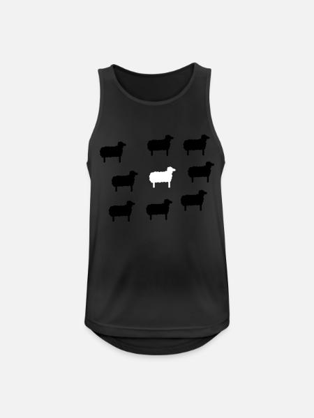 weißes Schaf - Männer Tank Top atmungsaktiv - Schwarz
