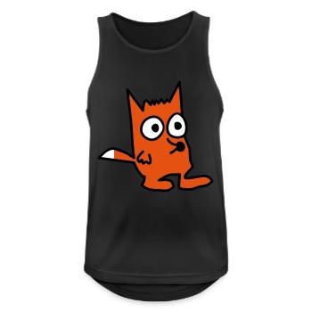 Fuchs - Männer Tank Top atmungsaktiv - Schwarz - Vorne - Nick (188cm)
