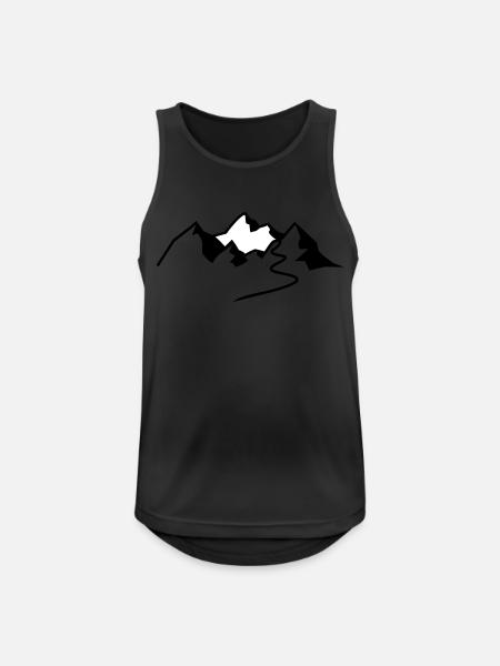 Ski Tour - Männer Tank Top atmungsaktiv - Schwarz