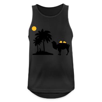 Kamel - Männer Tank Top atmungsaktiv - Schwarz - Vorne - Nick (188cm)
