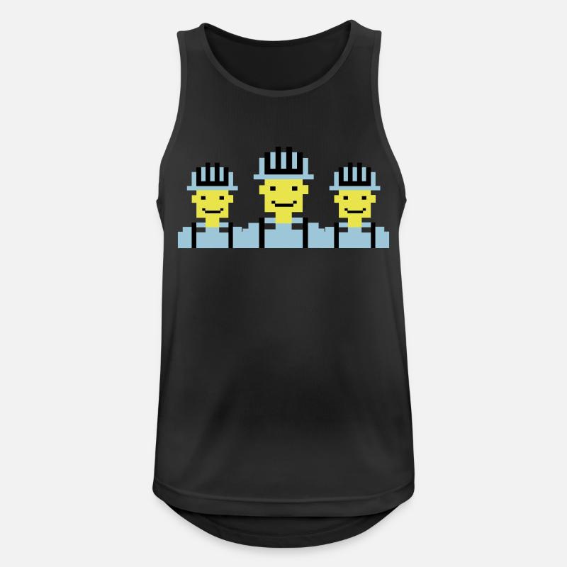 bauarbeiter pixel 02 - Männer Tank Top atmungsaktiv - Schwarz