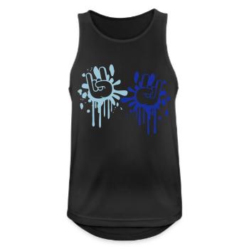 2 Heavy Metal Hard Rock Graffiti Horns Hand Gestures - Men's Breathable Tank Top - black - Front - Nick (188cm)