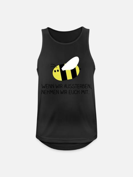 Biene - Rettet die Bienen - Männer Tank Top atmungsaktiv - Schwarz