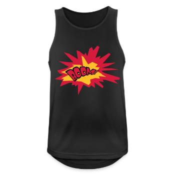 boom text feuer flamme heiss tnt dynamit explodier - Männer Tank Top atmungsaktiv - Schwarz - Vorne - Nick (188cm)