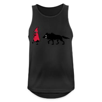 Rotkäppchen - Männer Tank Top atmungsaktiv - Schwarz - Vorne - Nick (188cm)