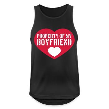 heart symbol Property of my boyfriend warning hinwe - Men's Breathable Tank Top - black - Front - Nick (188cm)