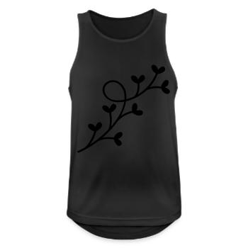 Branche coeur fleurs branche laisse gui amour - Débardeur respirant Homme - noir - Devant - Nick (188cm)