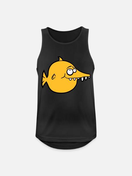 dicker runder witziger comic fisch - Männer Tank Top atmungsaktiv - Schwarz