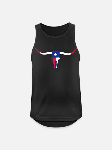 Texas Longhorn Skull (3c) - Men's Breathable Tank Top - black