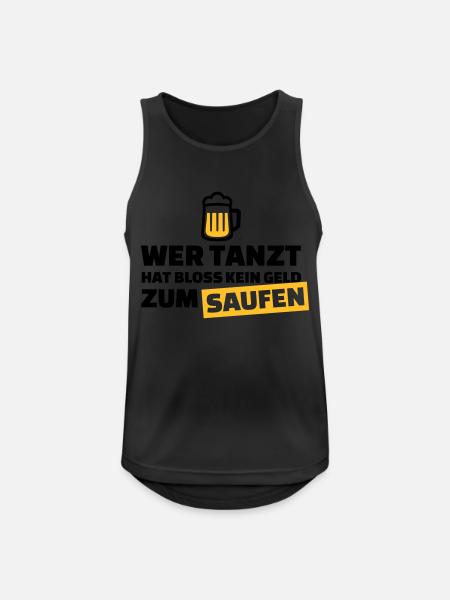 Saufen - Männer Tank Top atmungsaktiv - Schwarz
