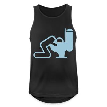 vomit homme toilette chiotte wc - Débardeur respirant Homme - noir - Devant - Nick (188cm)