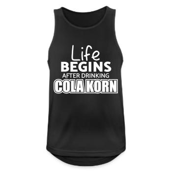 life begins after drinking cola korn - Männer Tank Top atmungsaktiv - Schwarz - Vorne - Nick (188cm)