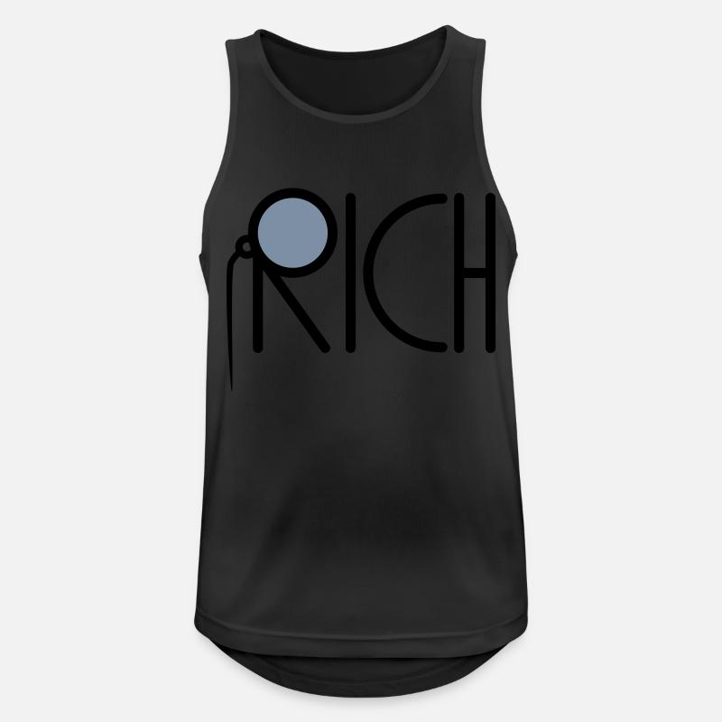 Rich Monokel Millionär - Männer Tank Top atmungsaktiv - Schwarz
