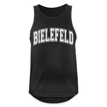 Bielefeld - Männer Tank Top atmungsaktiv - Schwarz - Vorne - Nick (188cm)