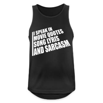 speak lyrics and sarcasm - Men's Breathable Tank Top - black - Front - Nick (188cm)