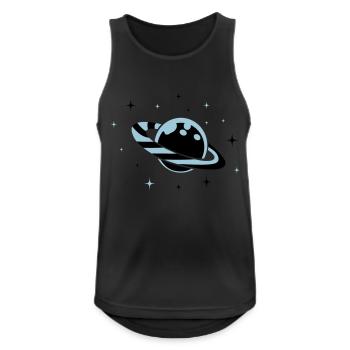 planet 01 - Männer Tank Top atmungsaktiv - Schwarz - Vorne - Nick (188cm)