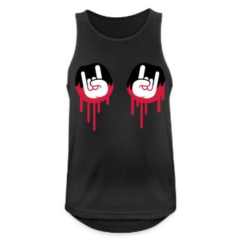 Heavy Metal Hard Rock Graffiti Horns Hand Gesture - Men's Breathable Tank Top - black - Front - Nick (188cm)