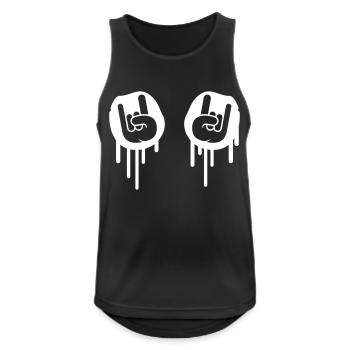 Heavy Metal Hard Rock Graffiti Horns Hand Gesture - Men's Breathable Tank Top - black - Front - Nick (188cm)
