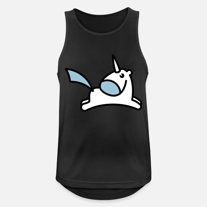 springendes Süßes Einhorn - Männer Tank Top atmungsaktiv - Schwarz