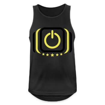Alimentation sur off sur interrupteur - Débardeur respirant Homme - noir - Devant - Nick (188cm)