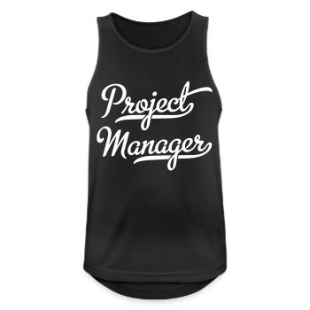 Project Manager - Männer Tank Top atmungsaktiv - Schwarz - Vorne - Nick (188cm)