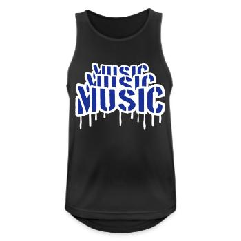 Musique Graffiti Spray Stamp Musique Dire Gouttes - Débardeur respirant Homme - noir - Devant - Nick (188cm)