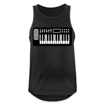 Synthesizer Keyboard Laute Techno DJ Musik Party - Männer Tank Top atmungsaktiv - Schwarz - Vorne - Nick (188cm)
