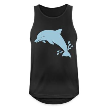 Delphin - Männer Tank Top atmungsaktiv - Schwarz - Vorne - Nick (188cm)