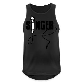 singer - Männer Tank Top atmungsaktiv - Schwarz - Vorne - Nick (188cm)