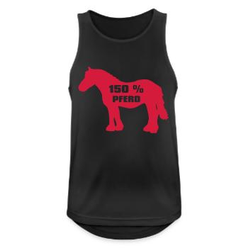 Kaltblut - 150 Prozent Pferd - Männer Tank Top atmungsaktiv - Schwarz - Vorne - Nick (188cm)