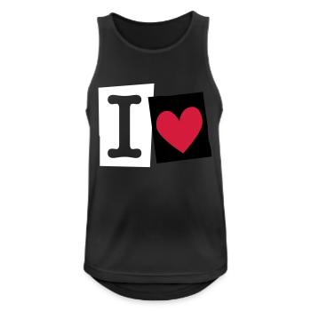 I Love (cutter font) - Débardeur respirant Homme - noir - Devant - Nick (188cm)