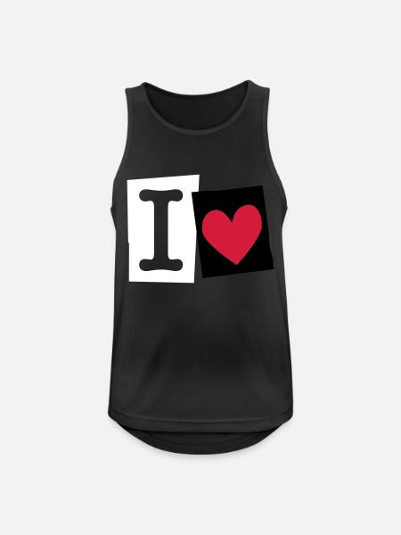 I Love (cutter font) - Men's Breathable Tank Top - black