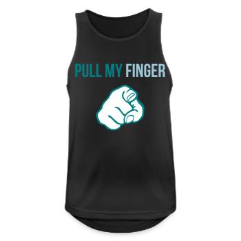 Pull my finger - Débardeur respirant Homme - noir - Devant - Nick (188cm)