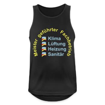 Klima Lüftung Heizung Sanitär - Meister - Männer Tank Top atmungsaktiv - Schwarz - Vorne - Nick (188cm)