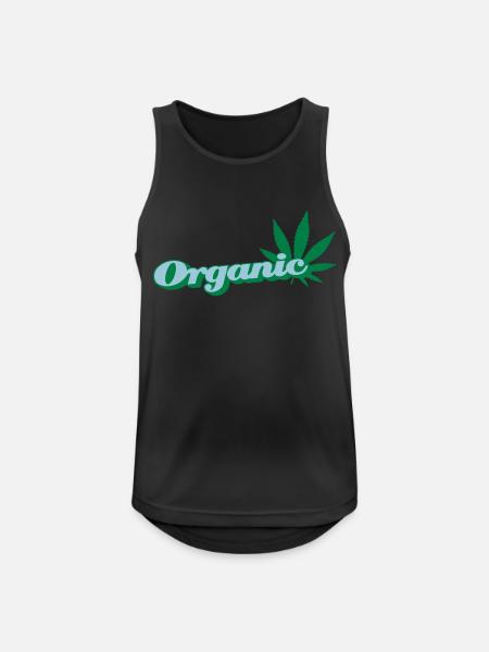 organic Hanfblatt - Männer Tank Top atmungsaktiv - Schwarz