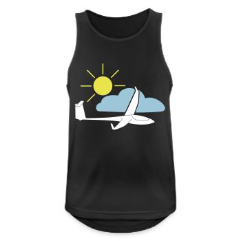 sonne wolke segelflieger gleiten Thermik Pilot - Männer Tank Top atmungsaktiv - Schwarz - Vorne - Nick (188cm)