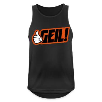 Geil Spruch - Männer Tank Top atmungsaktiv - Schwarz - Vorne - Nick (188cm)