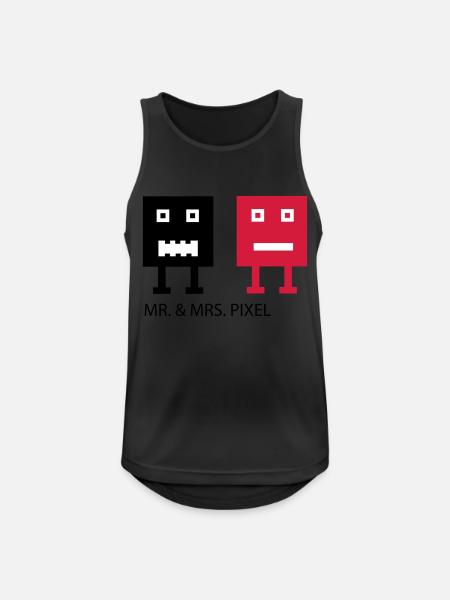 Mr & Mrs Pixel - Männer Tank Top atmungsaktiv - Schwarz