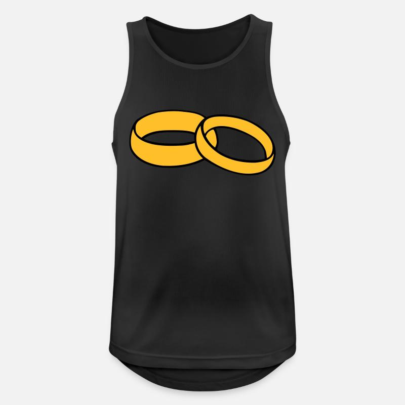 Trauringe - Männer Tank Top atmungsaktiv - Schwarz