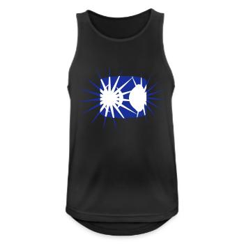 t-shirt bedrucken mit motiv "blaulicht" - der hit - Männer Tank Top atmungsaktiv - Schwarz - Vorne - Nick (188cm)
