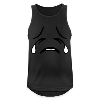 cool face head sad cry howl traenen un - Men's Breathable Tank Top - black - Front - Nick (188cm)