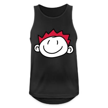 face head child painted scribble comic cartoon jun - Men's Breathable Tank Top - black - Front - Nick (188cm)