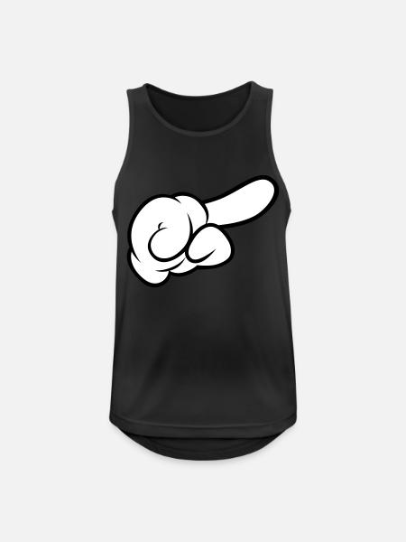 Comic Hand Pointing (Right) - Men's Breathable Tank Top - black