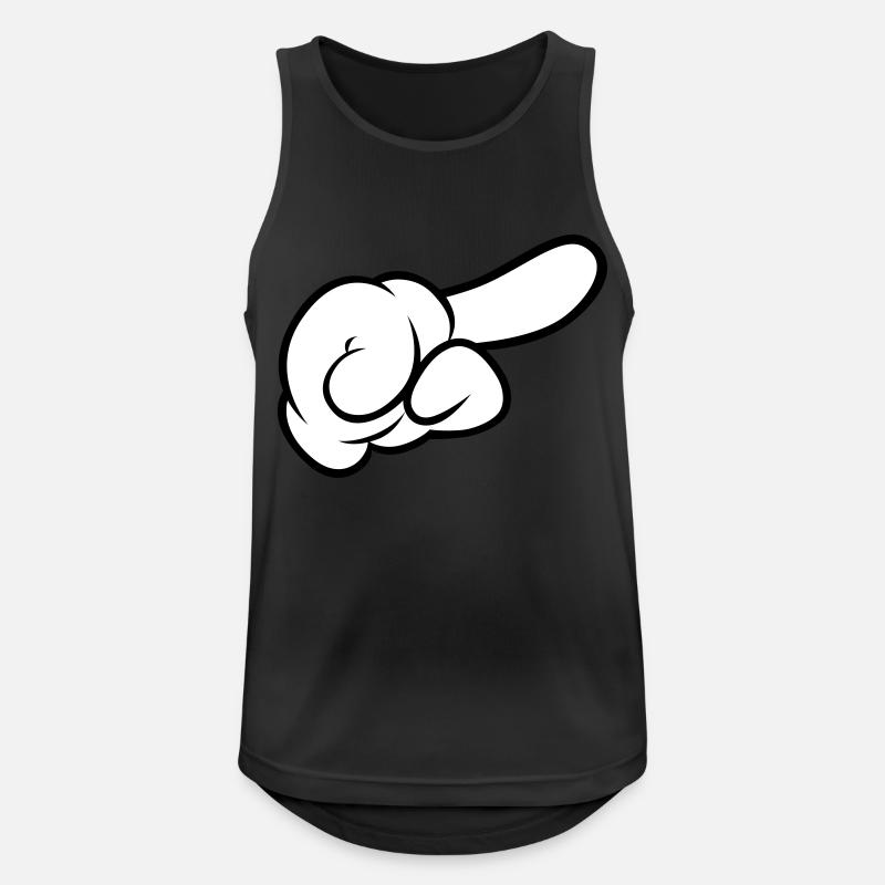 Comic Hand Pointing (Right) - Männer Tank Top atmungsaktiv - Schwarz
