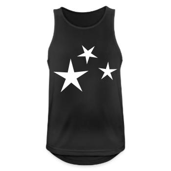 Three Star Accent - Men's Breathable Tank Top - black - Front - Nick (188cm)