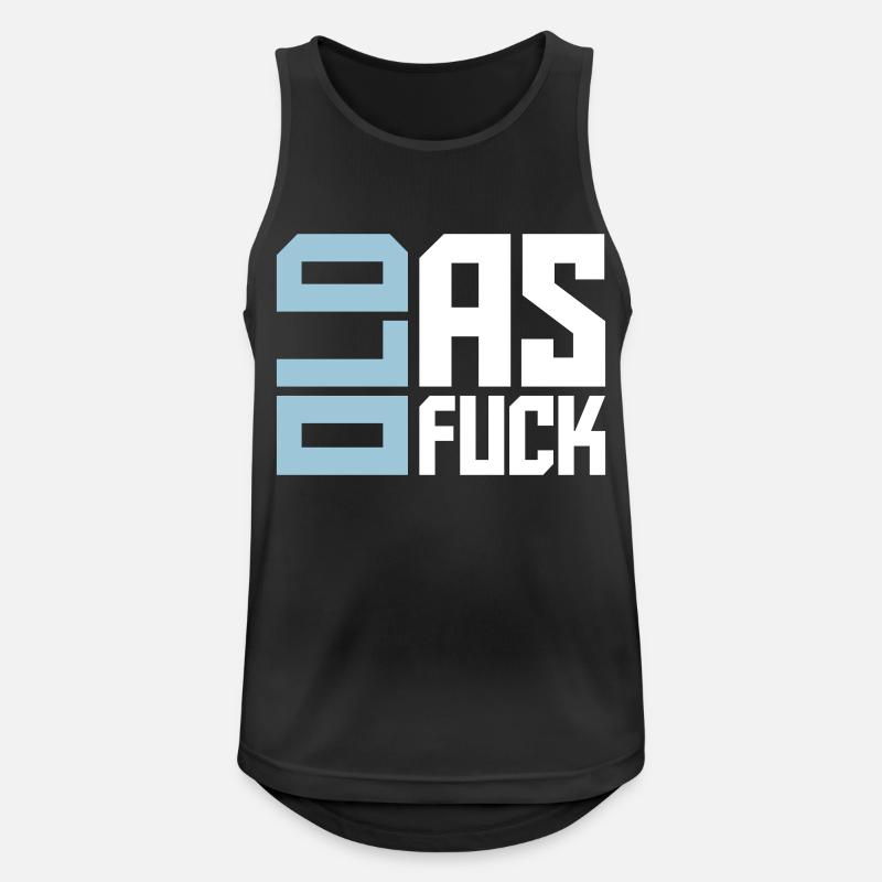 old AF Text Logo - Men's Breathable Tank Top - black