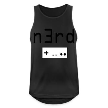 Nerd - Männer Tank Top atmungsaktiv - Schwarz - Vorne - Nick (188cm)