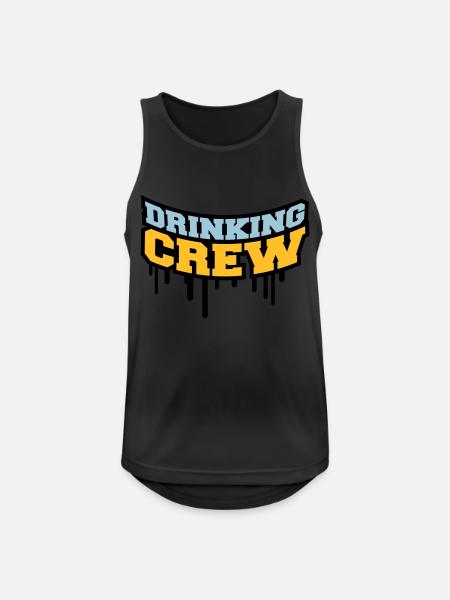 Drinking Crew Graffiti - Männer Tank Top atmungsaktiv - Schwarz