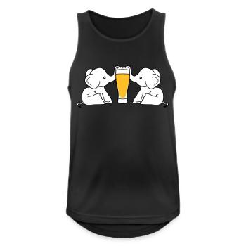 Couple d'équipe 2 amis équipage alcool bière d'éléphant sucer - Débardeur respirant Homme - noir - Devant - Nick (188cm)